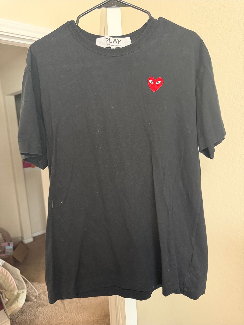 Comme des Garcons PLAY Black T-Shirt with Red Heart Logo